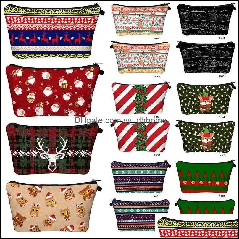 Förvaringsväskor hemorganisation Housekee Garden LL Cosmetic Lady Makeup Bag Christmas Print PO DHBZ3