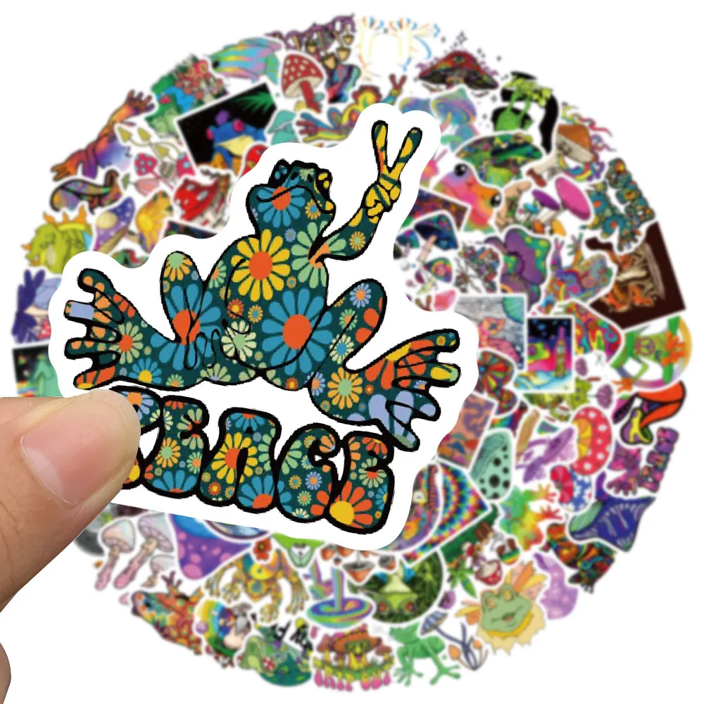 100PCS Skateboard Stickers aesthetics frog mushroom For Car Laptop iPad Bicycle Motorcycle Helmet Guitar PS4 Phone fridge Decals PVC water bottle Sticker