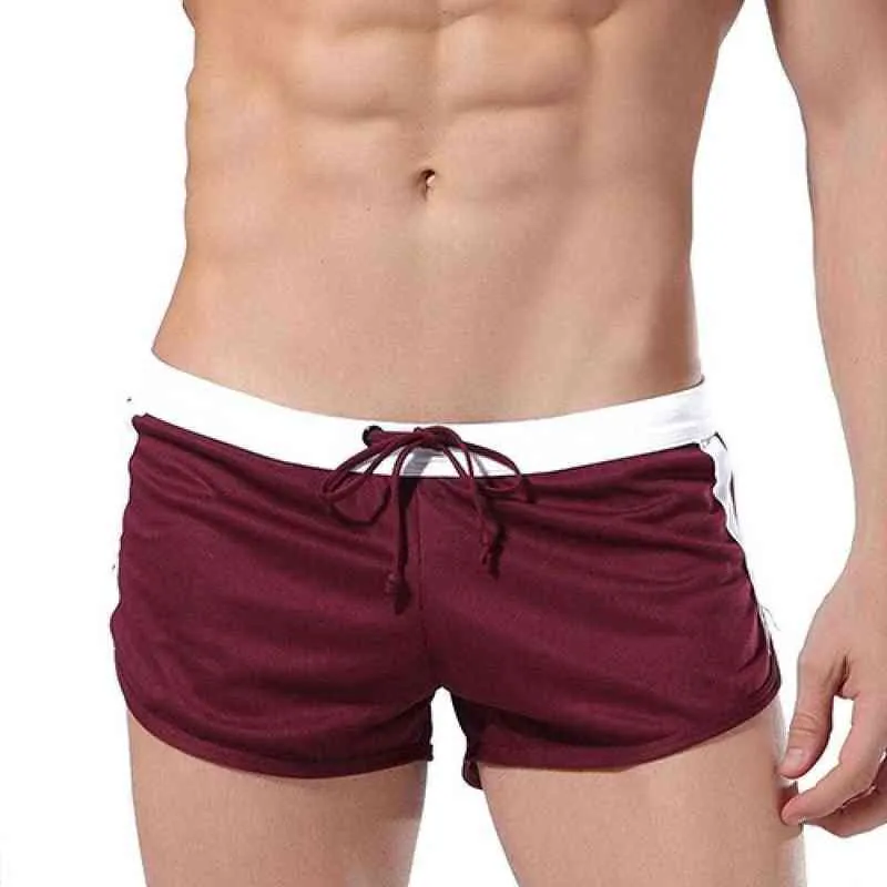 Moda homens shorts natação swimwear troncos sexy surf praia desgaste esportes shorts calças board shorts short de bain homme y220420