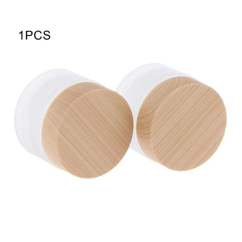 Makeup Brushes Eye Cream Bottle With Wood Grain Lid Empty Glass Jar Round Travel Cosmetic Maglass Face Container