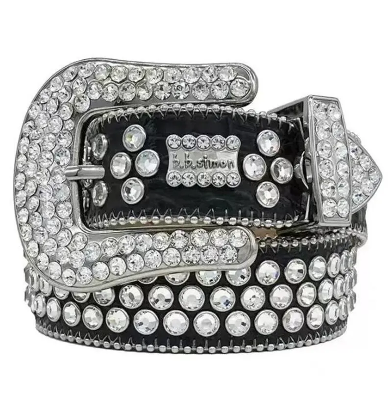 Designer bb cinto simon cintos para homens mulheres cinto de diamante brilhante preto em preto azul branco multicor com strass brilhantes como presente