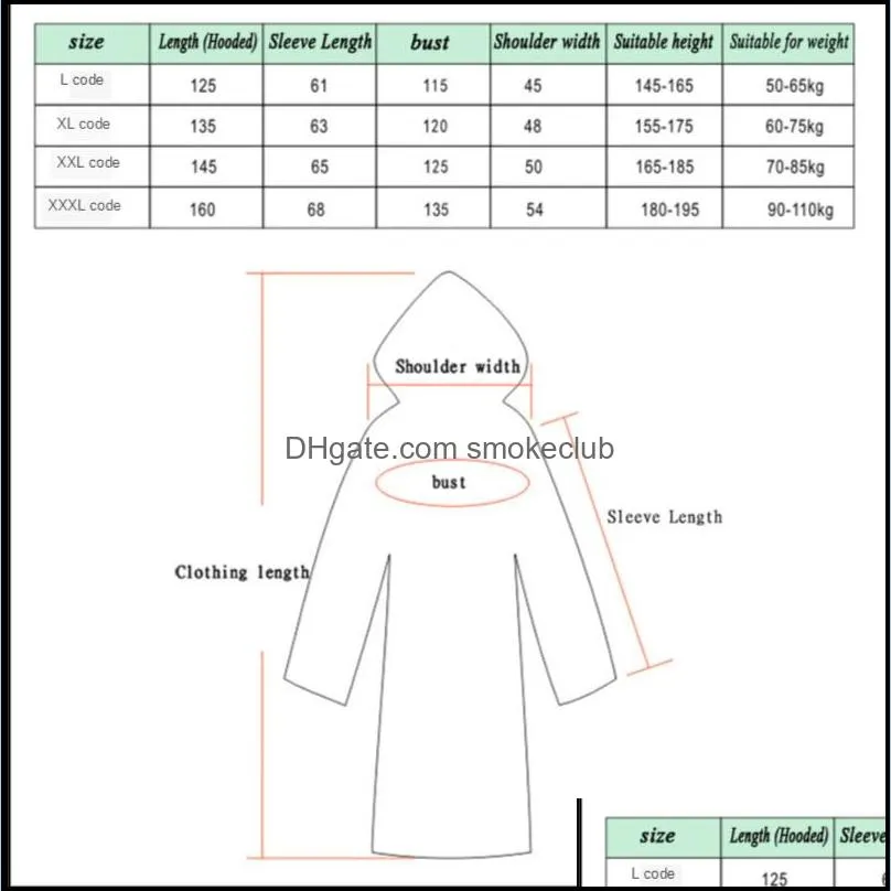 Adult Long Waterproof Rain Coat Women Women`s Men`s coat Impermeable wear Men EVA Black Thicken Hooded Poncho 220217