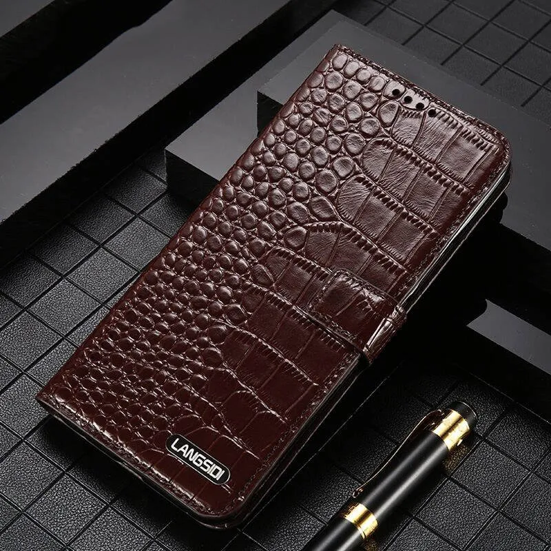 3D Crocodile подлинный кожаный переворот для iPhone 13 Pro Max 12 11 XS Max XR Alligator Retro Stand Cover