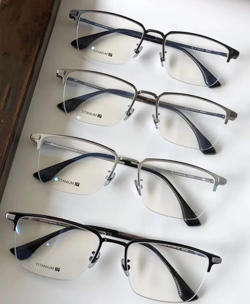 العلامة التجارية مصمم النظارات البصرية الإطار الأزياء الرجعية مضلع التيتانيوم النظارات إطارات للرجال رجل الأعمال قصر النظر نظارات عالية نصف نظارات مع القضية