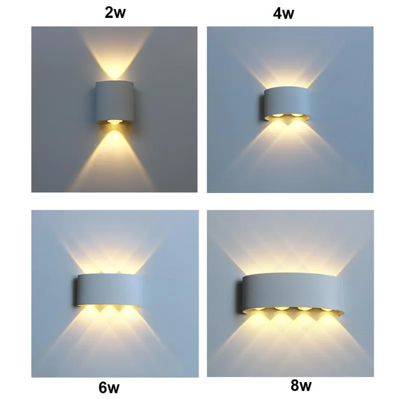 Wandleuchte 4W 6W 8W 10W 12W LED-Licht im Freien wasserdicht moderner nordischer Stil Innenlampen Wohnzimmer Veranda Garten LampWall