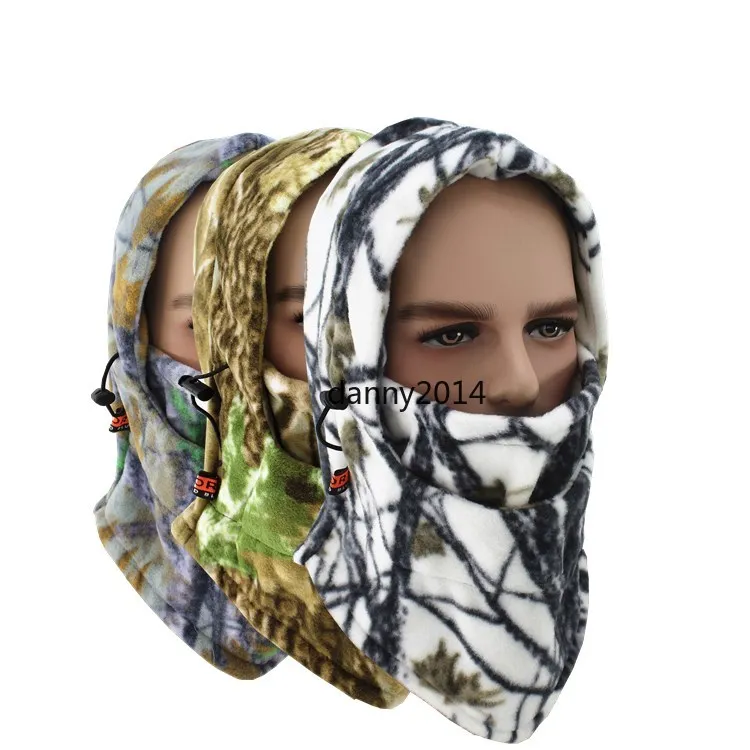 hiver chaud vélo équitation camo masques faciaux capuche tactique écharpe sports de plein air masque vélo cyclisme cagoule polaire chapeau snowboard bonnet