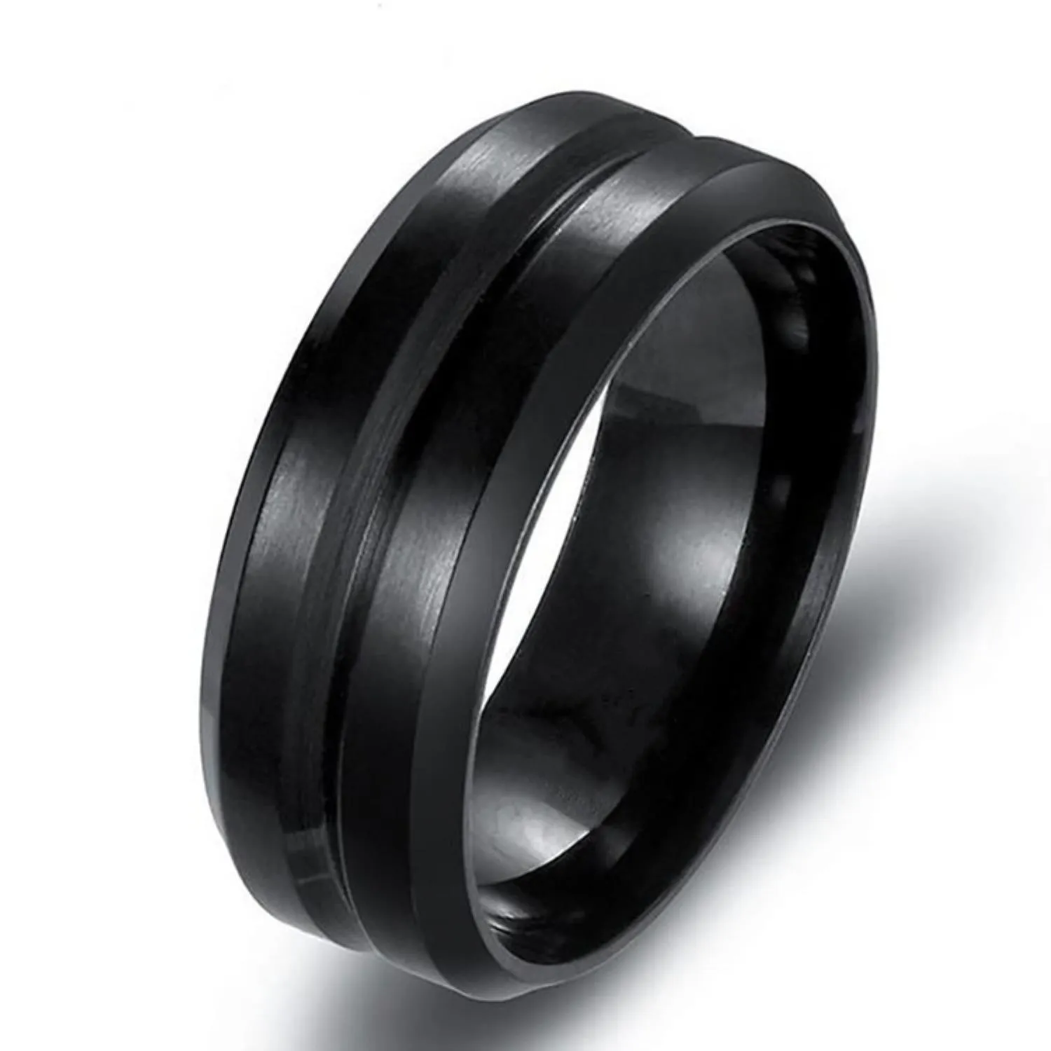 2021 Fashion Men Stainless Steel Jewelry Tungsten Ring Mens Black Trendy Party Metal Rings