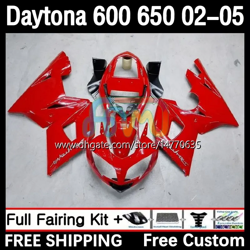 Kit telaio per Daytona 650 600 CC 02 03 04 05 Carrozzeria 7DH.0 Carenatura Daytona 600 Daytona650 2002 2003 2004 2005 Carrozzeria Daytona600 02-05 Carenatura moto Rosso lucido