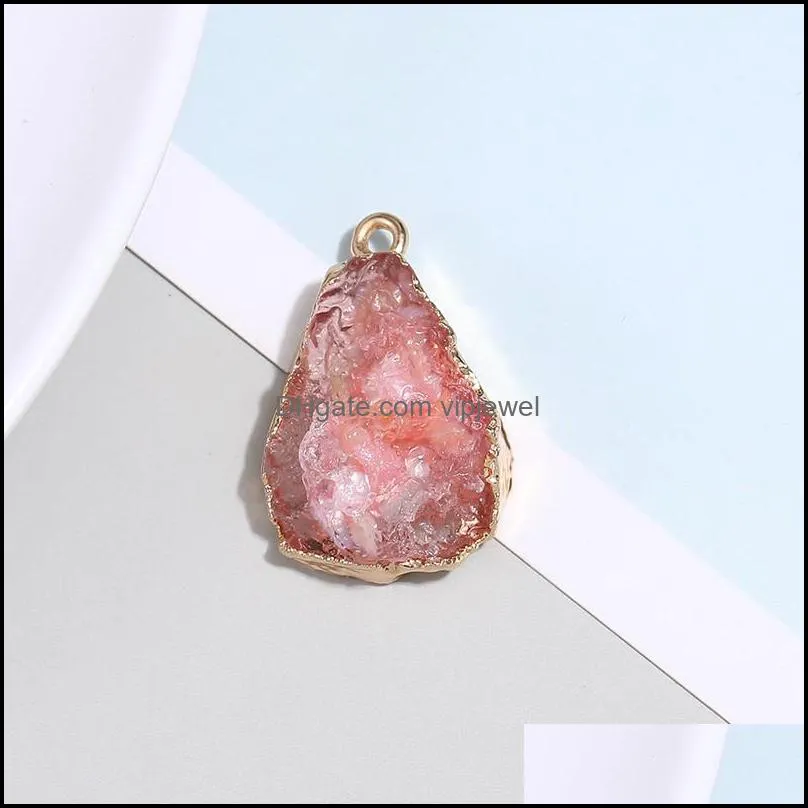 2020 new fashion water drop resin stone pendent multiple colour womens accessories necklace earring pendants wholesale-z