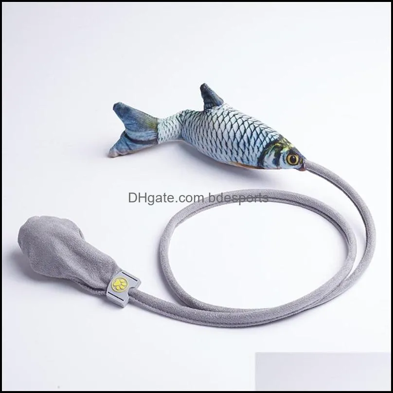 Floppy Fish Cat Kick Chew Toy Interactive Catnip Realistic Manual Airbag Wiggle Tail Kitten Pillow With Bell 879 B3