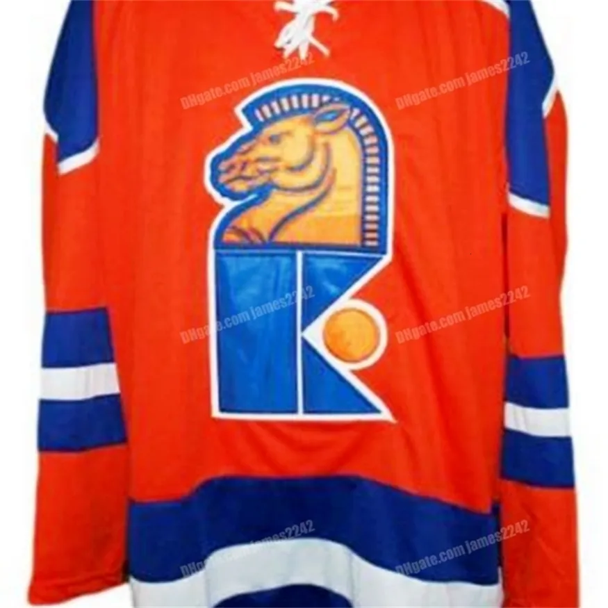 Nikivip Custom Retro Ferguson 9 New Jersey Knights Hockey Jersey Stitched Orange S 4XL Any Name