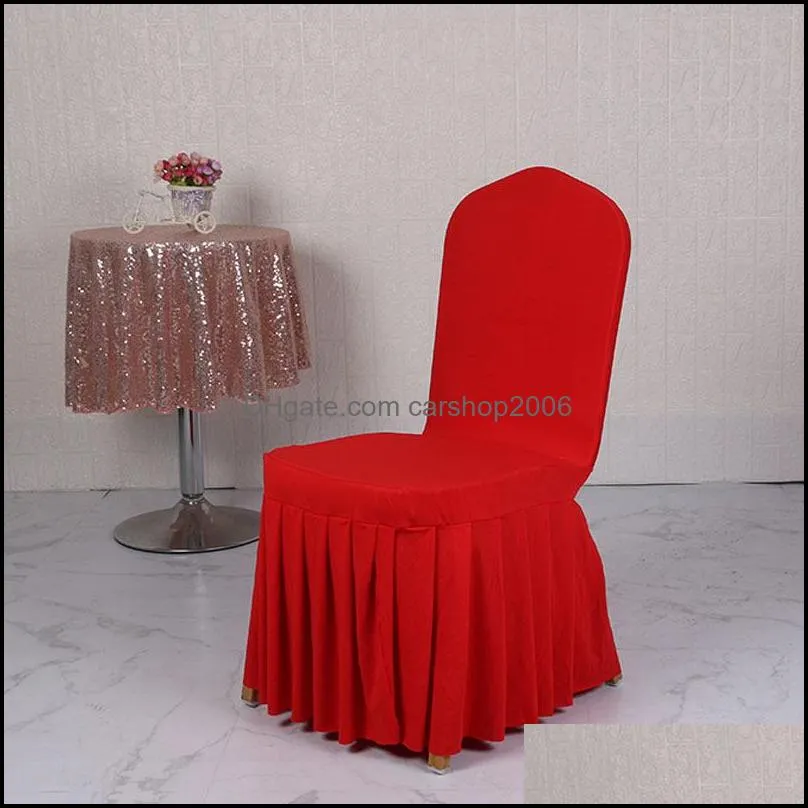45*45*90cm pleated one-piece elastic chair cover hotel banquet chairs covers household restaurant seat cover inventory wholesale