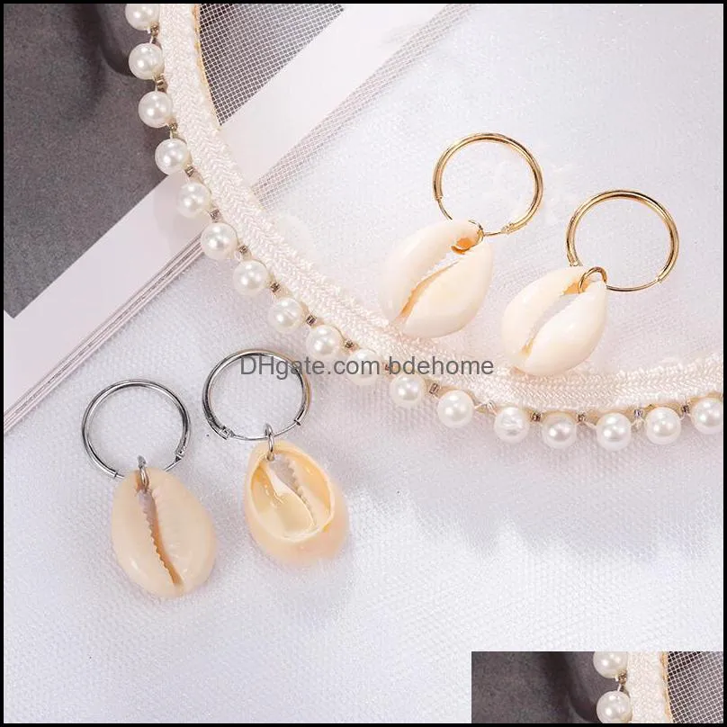 handmade geometric shell earrings for women girl copper woven hanging dangle earring modern jewelry gift