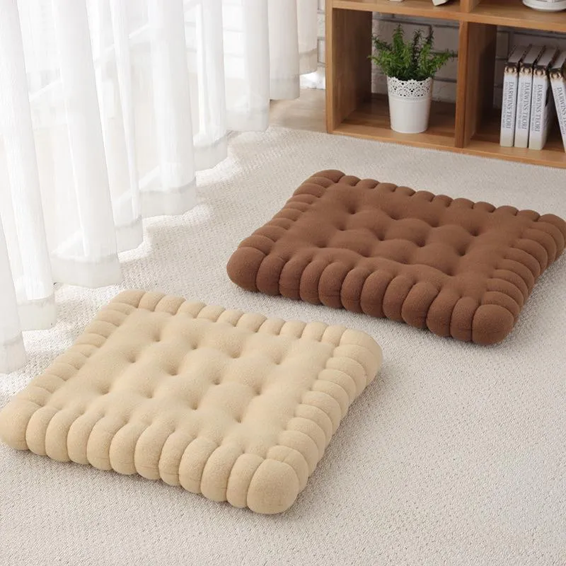 Cushion/Decorative Pillow Real Life Biscuit Shape Plush Cushion Soft Creative Chair Car Seat Pad Decorative Cookie Tatami Back Sofa HomeCush