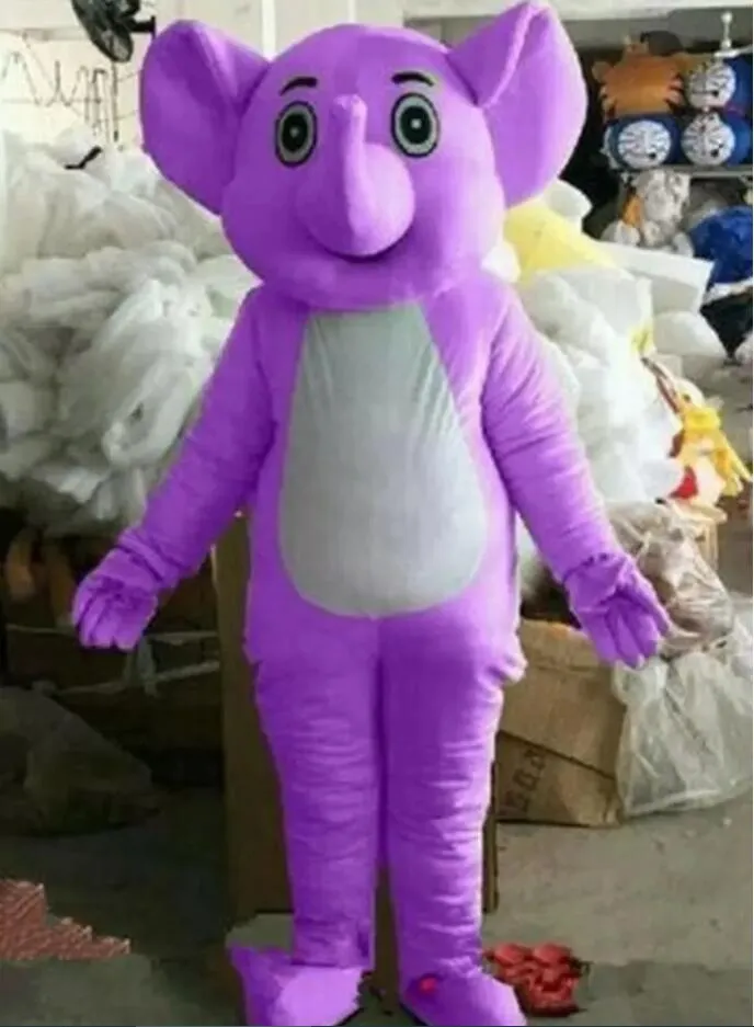 Purple Elephant Mascot Costumes Halloween Fancy Party Dress Cartoon Posta