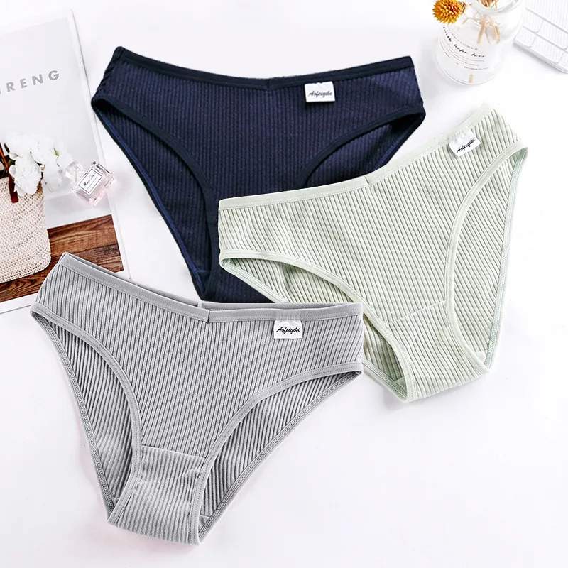 3Pcs/lot women's panties high waist seamless knickers underwear cotton  briefs sexy lingerie female intimates