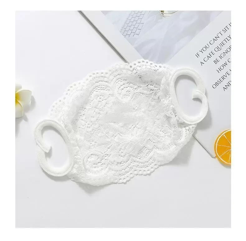 Embroidery Lace Face Mask Adult Women Comfortable Washable Mouth Face Cover Fashion Girl Black/White Party Masks Masque FY9074 0520