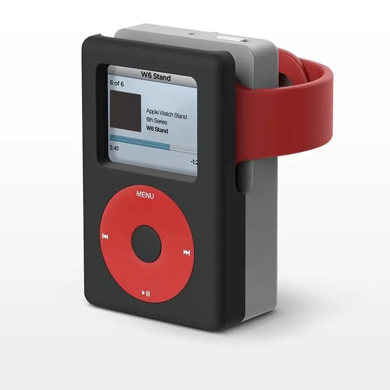 Silikon Ev Şarj Dock için Apple Watch 7 SE 6 5 4 BRACKET TUTUCU MP3 PANTER GÜNCELLİK Saat Desen Standı Iwatch 3 41mm 45mm