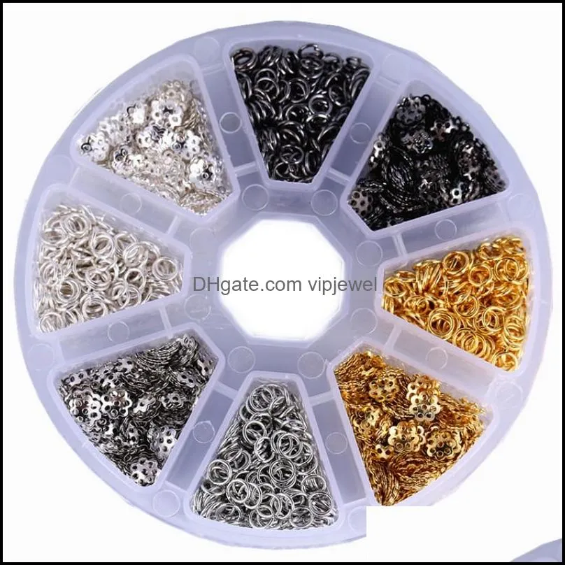 flower bead caps mixed charms pendants diy for jewelry making and crafting open jump rings findings kits g184l