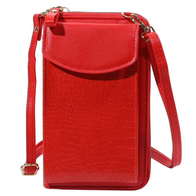 Bolsas de noite designer de marca pequena bolsa telefônica crossbody para mulheres padrão de crocodilo Purses de ombro de couro PU Senhoras de alta capacidade POUC