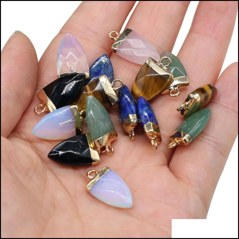 natural arrowhead semi-precious stone charms rose quartz healing reiki crystal pendant diy necklace earrings women 10x20mm sports2010