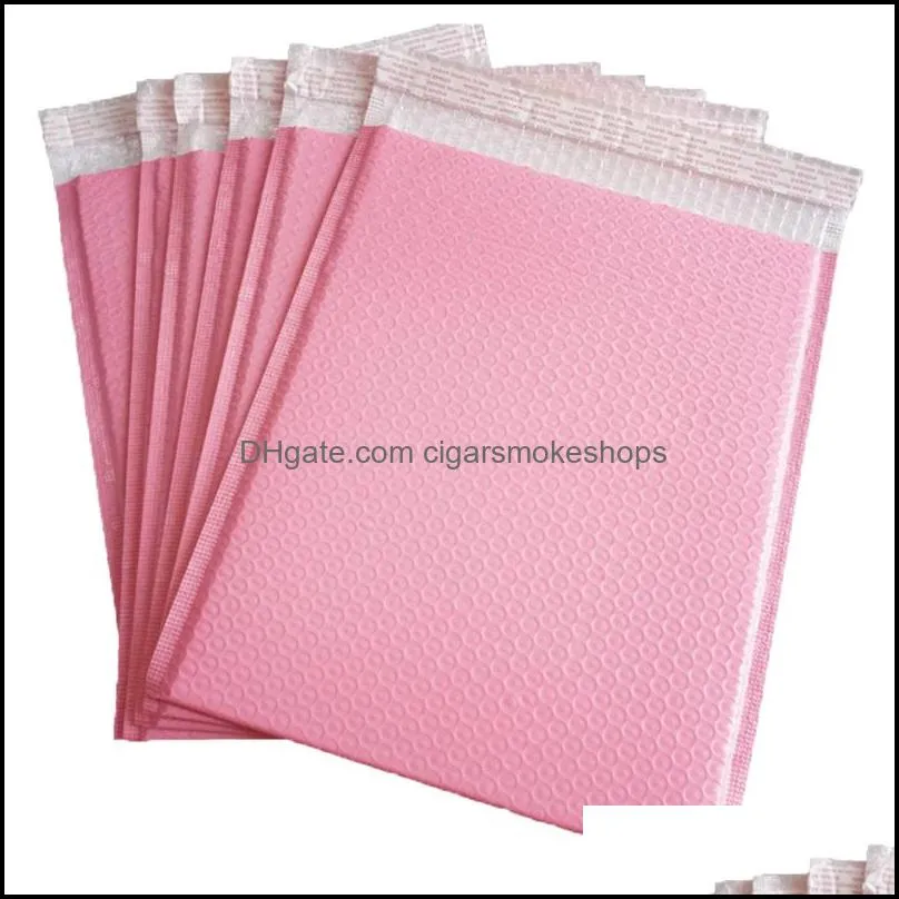 50Pcs 3 sizes Pink Plastic Bubble Bag Self Sealing Bubble Envelope Waterproof Poly Mailer Shipping Mailing Bags Business Supply1