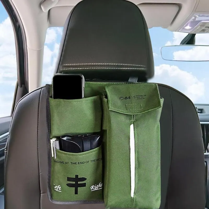 Car Organizer 600D Oxford Sedile posteriore Appeso Borsa Portaoggetti posteriore Scatola per fazzoletti Accessori interni multifunzione