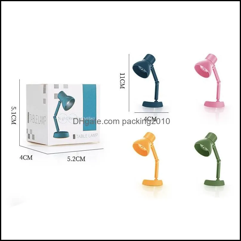 led mini desk lamp foldable magnetic night light bedroom study reading book lamps with clip eye protection bedside lights