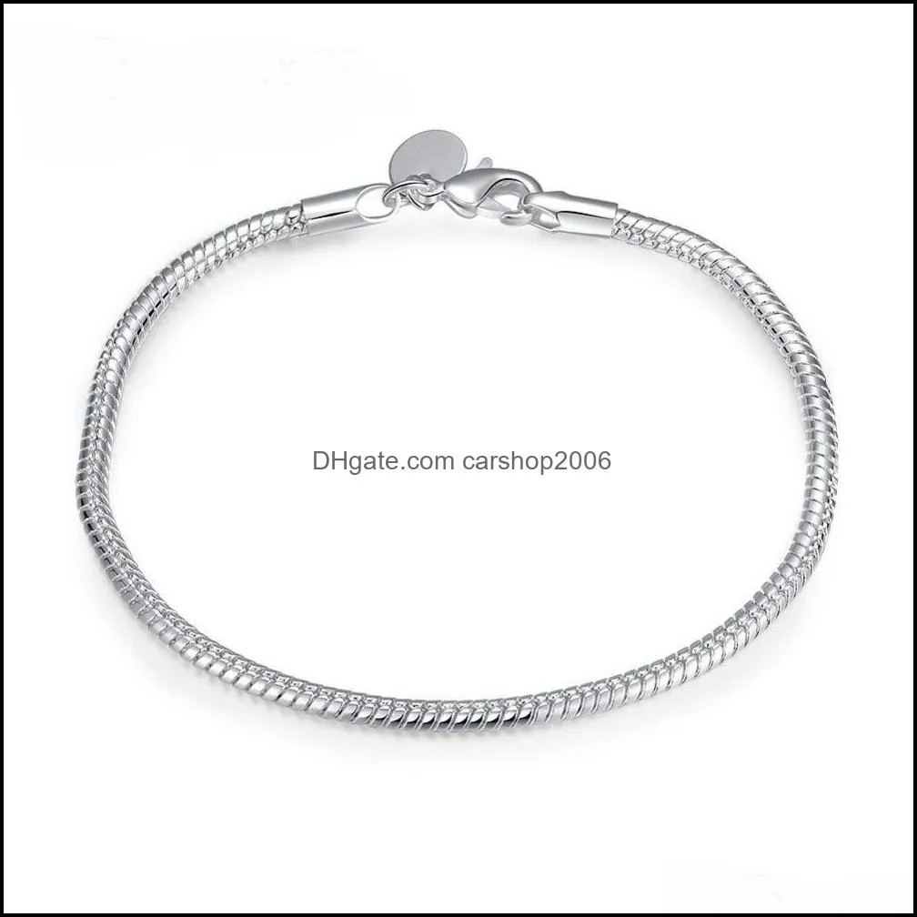 charm bracel wholesale! wholesale silver plated fashion jewelry flat snake bone bracelet & bangle carshop2006