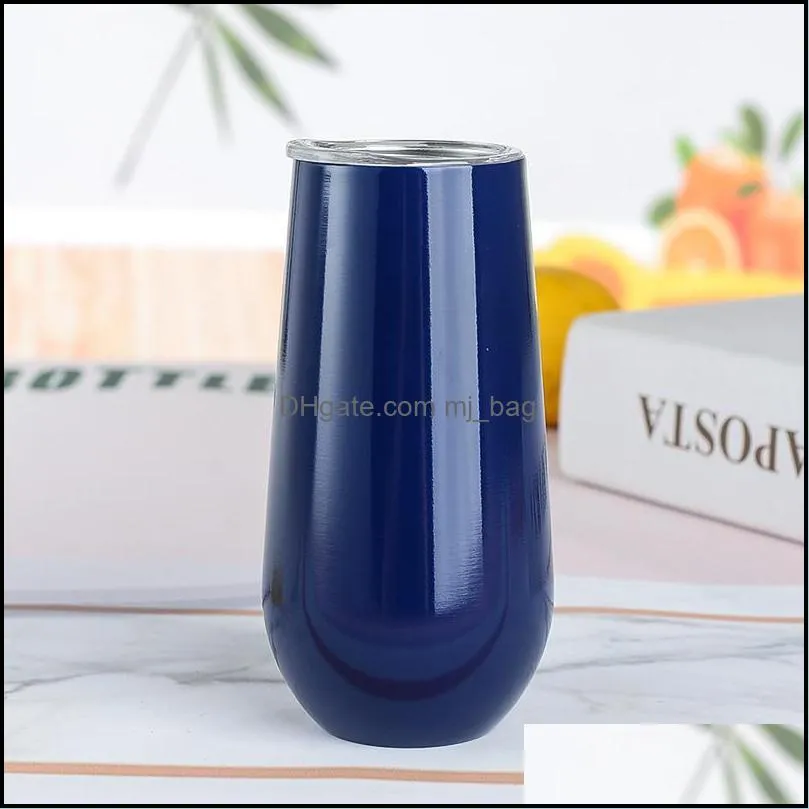 6oz stainless steel tumbler wine glass egg cup water bottle vacuum insulated beer mug wedding party champagne coffee mugs with lid