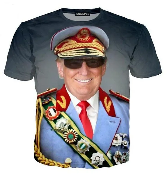 Nya modemän Trump Summer Style Funny Unisex 3D Print Casual T Shirt Topps Plus Size L 998