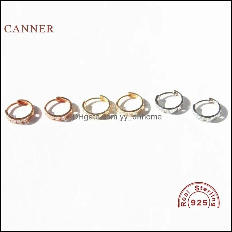 Hoop Hie Ohrringe Schmuck Echt 925 Sterling Silber Für Frauen Einreihige Zirkon Hipster Hoops Diamant Pendientes Drop Lieferung 2021 1LFDE