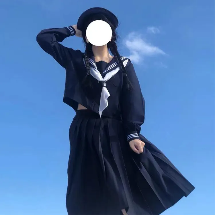 Japanese School Uniforms Style Navy Costume Set Back For Women And 
