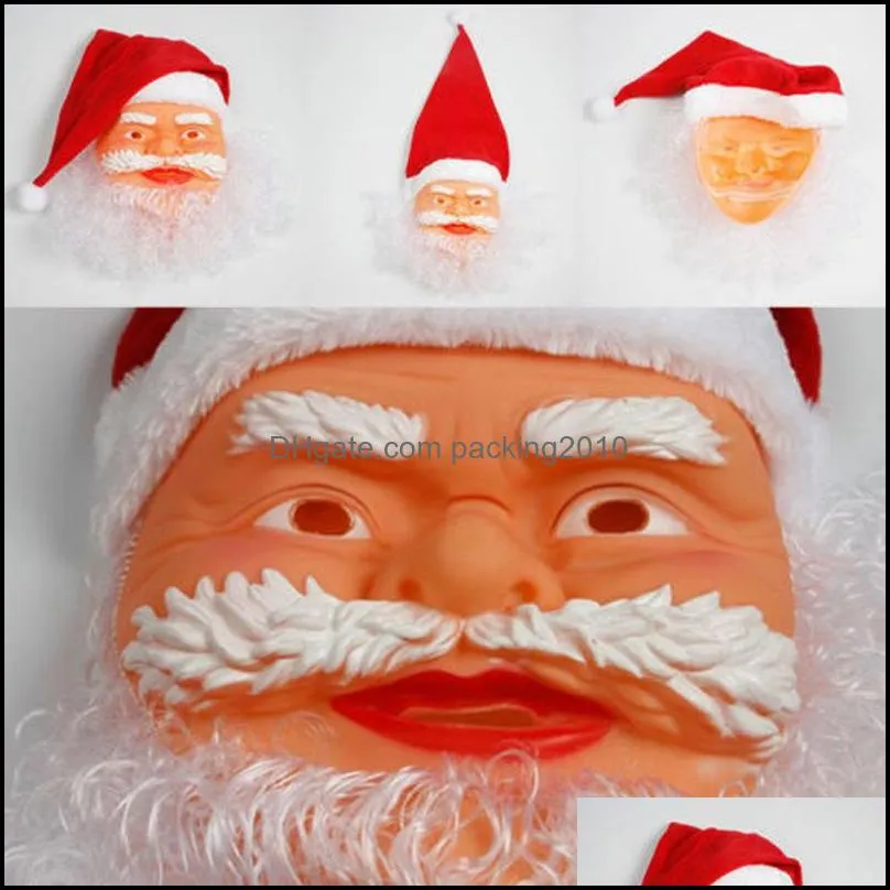 santa claus mask christmas masquerade party mask funny party cosplay costume soft full face masks xmas toy christmas decoration dbc