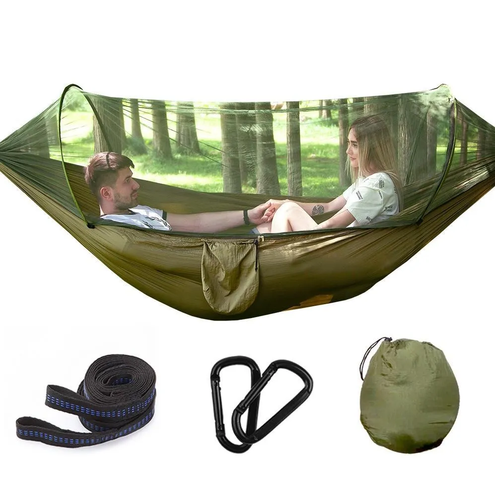Tendas de árvore 2 pessoas fáceis carregar uma tenda de abertura automática rápida com redes de cama de verão ao ar livre tendas de ar fy2066