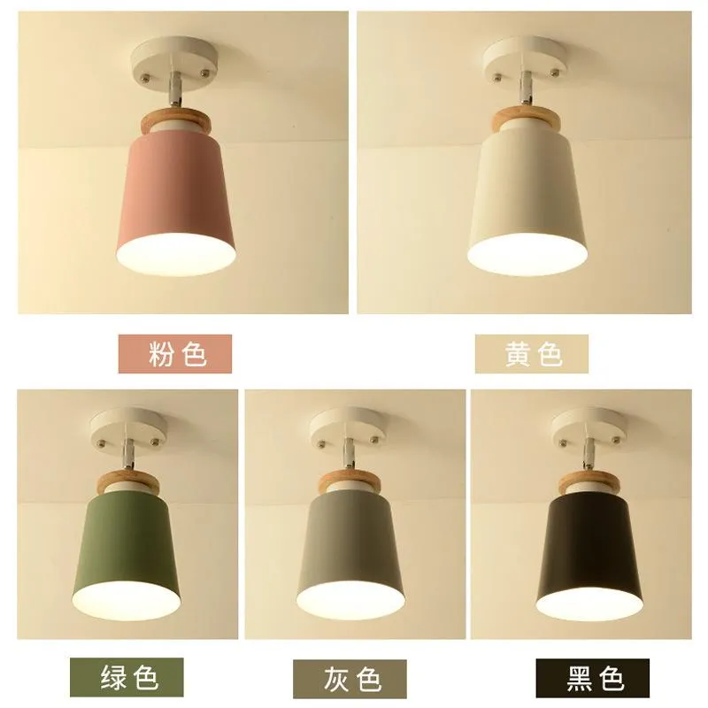 Pendelleuchten, Straßenlampe, kreativer minimalistischer europäischer Stil, Makronen-Holzkorridor, Dekoration, Bekleidungsgeschäft, drehbare Lampe