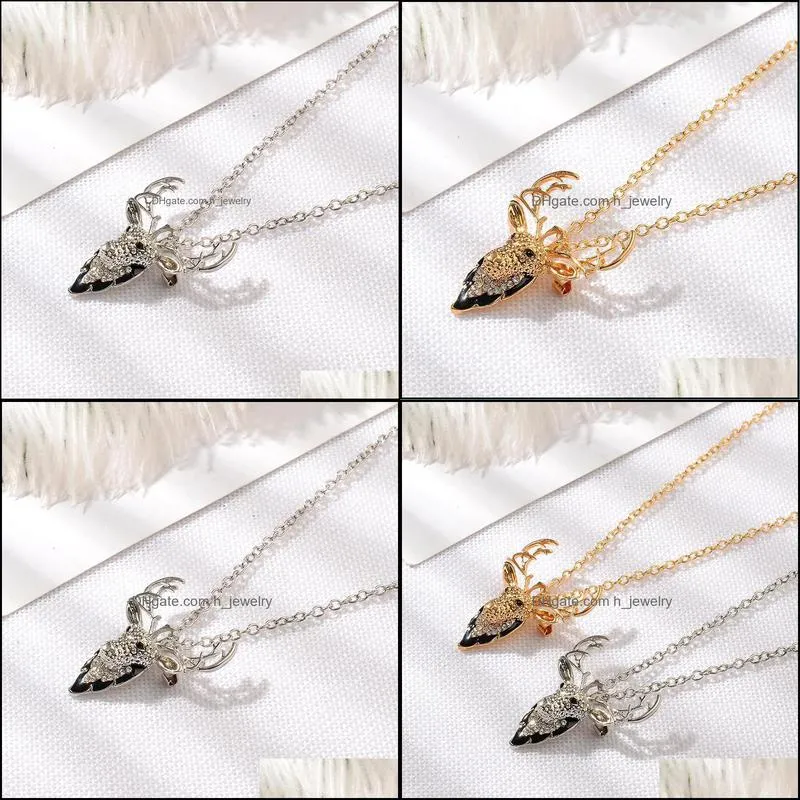 christmas necklaces sweater gold female jewelry christmas gift for kids plated silver deer necklace hjewelry
