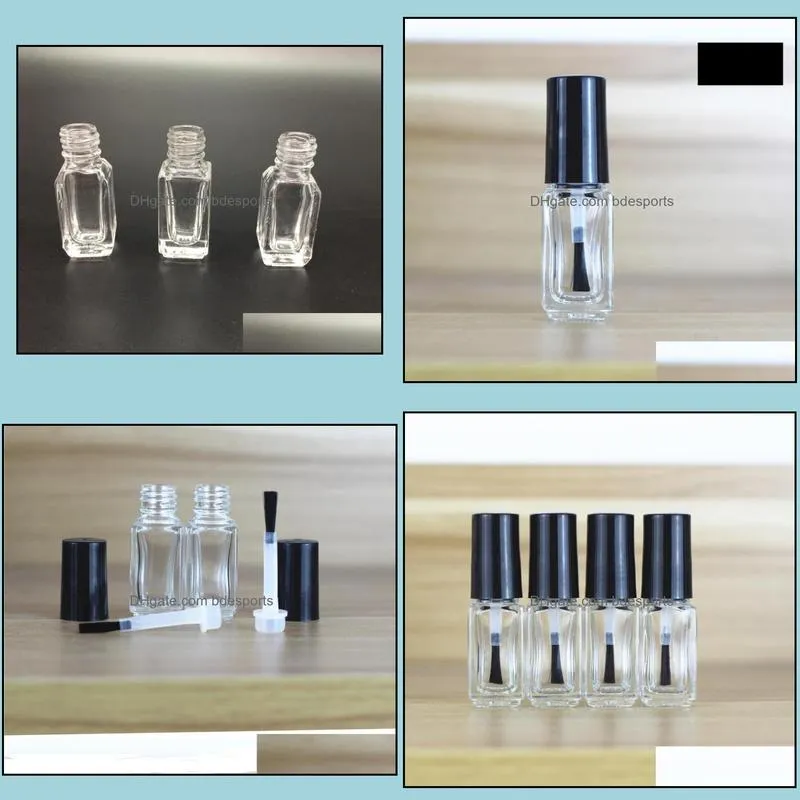 Wholesale 5ml 1000pcs/lot empty nail polish bottle for Cosmetics Packaging Nail Bottles Empty Glass Bottle with brush SN4596