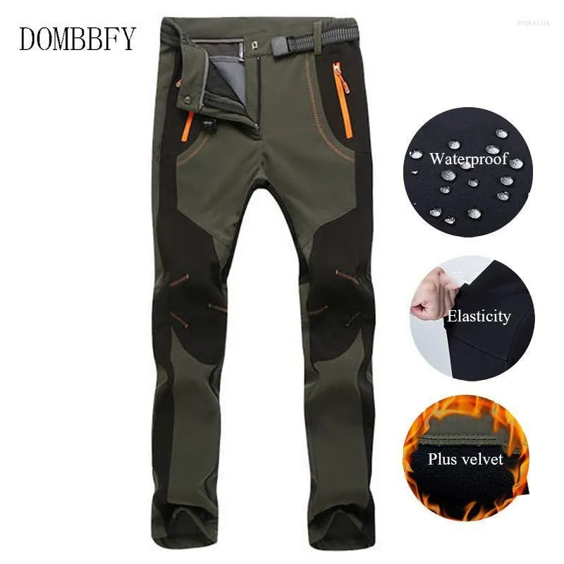 Pantaloni da uomo Uomo Trekking invernale Pantaloni in pile caldi Donna Militare Trekking all'aperto Softshell Impermeabile Sport da sci Drak22