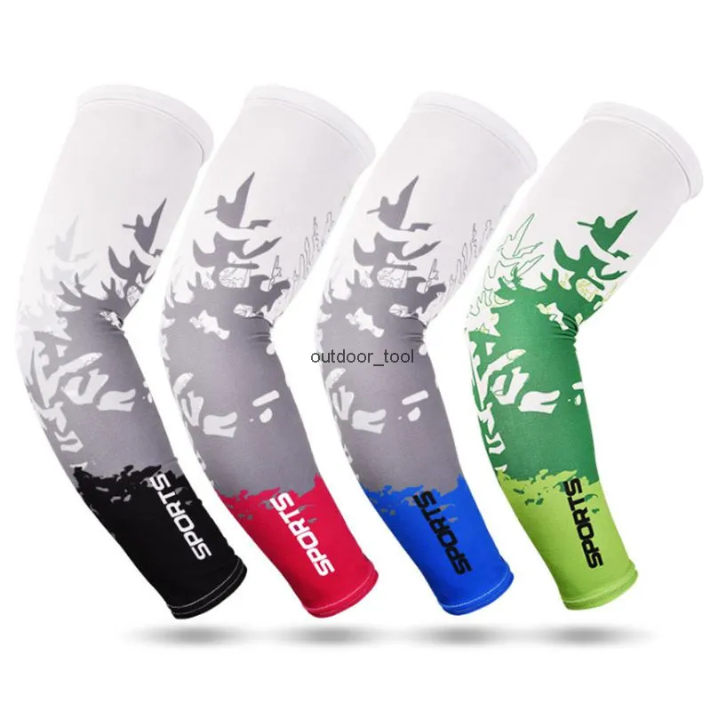 Cycling Sunscreen Anti-UV Arm Sleeves Ice Silk Fabric Basketball Outdoor Volleyball Sleeves Sport Fitness Arm Warmers