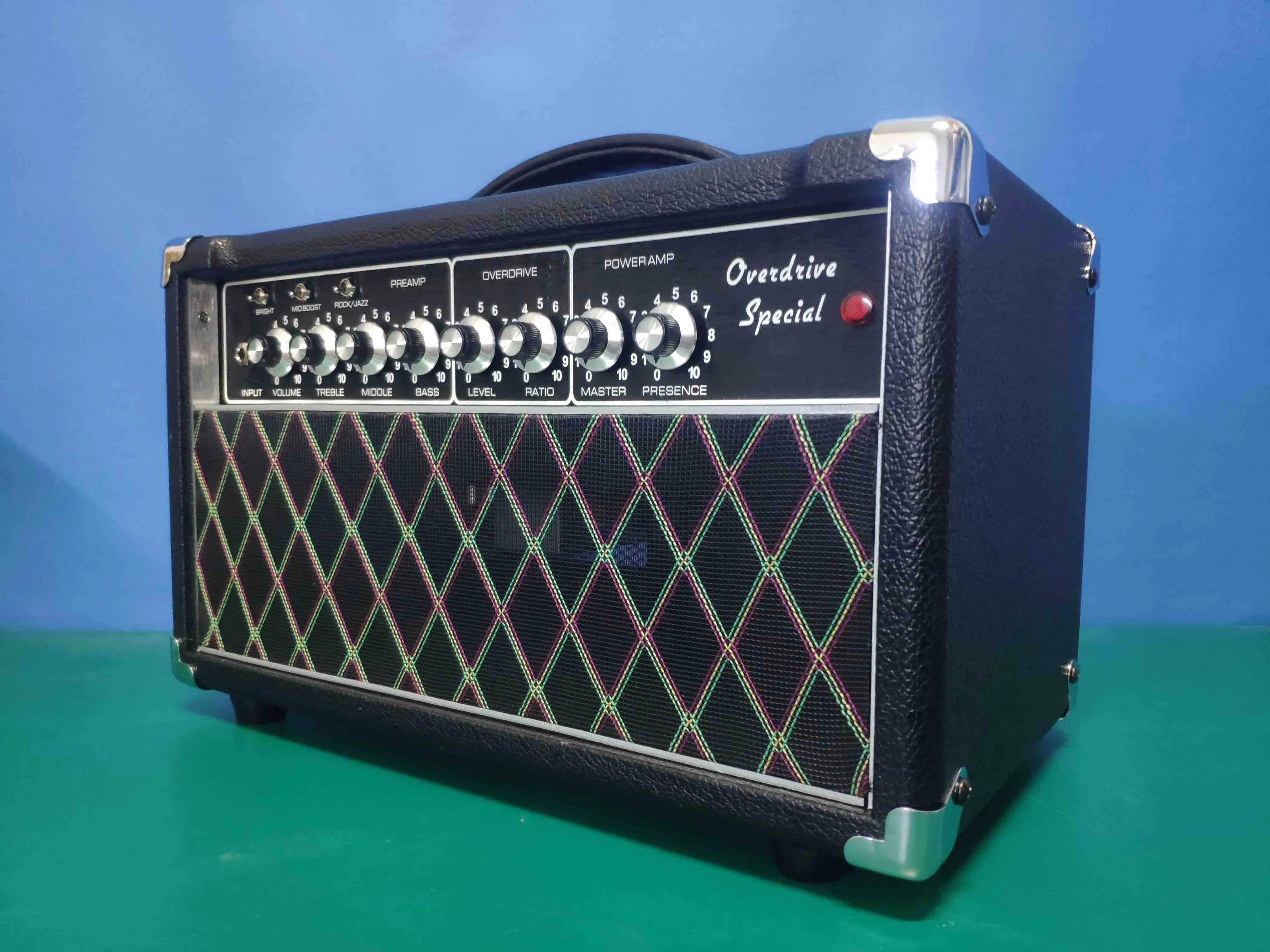 Custom Grand Overdrive Guitar Amp G-Ods Head 20W in Blue Tolex Jj Tubes with Loop Effect