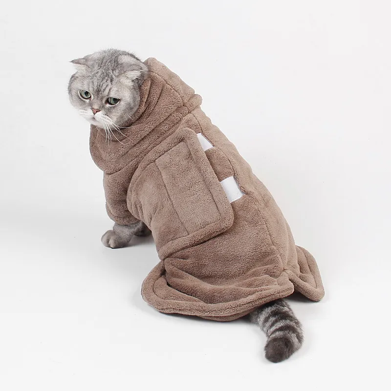 Pet Bathrobe Dog Apparel Flannel Shawl Bath Absorbent Towel Pajamas for Dogs 1222416