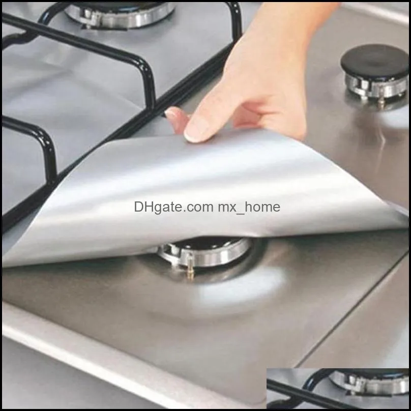 Gas Stove Protector Cooker Cover Liner Clean Cookware Mat Pad Stovetop Burner Protector High Temperature Resistant Kitchen Mats Accessories