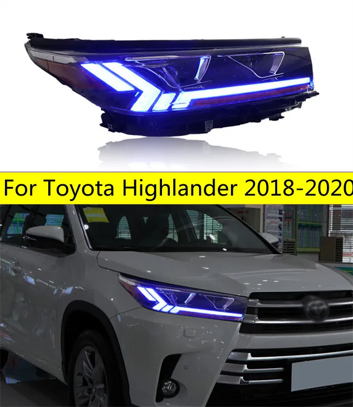 left & right lighting accessories head lamp For Highlander LED Headlight 18-20 Toyota LED turn signal day lights