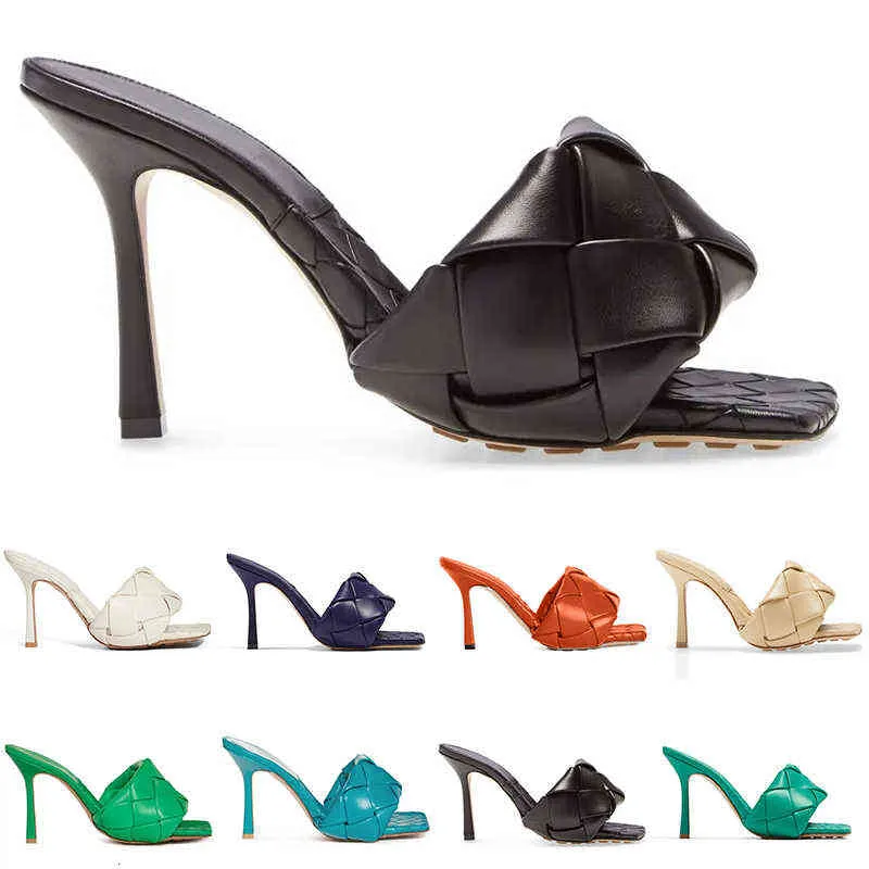 Lido Slide Sandal Luxury Designer Slides Pantofole Donna in pelle con tacco alto SliderRODN