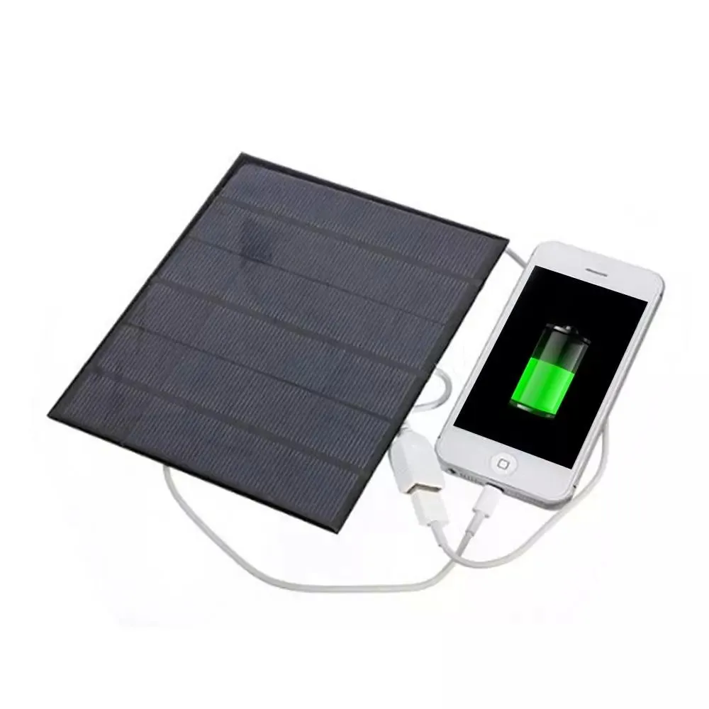 6V 3.5W Solar Power Panel Laddare USB OTG Portable Solar Laddare Enhet Mobile Sol Panel Power Bank Källa för telefon Utomhus Universal