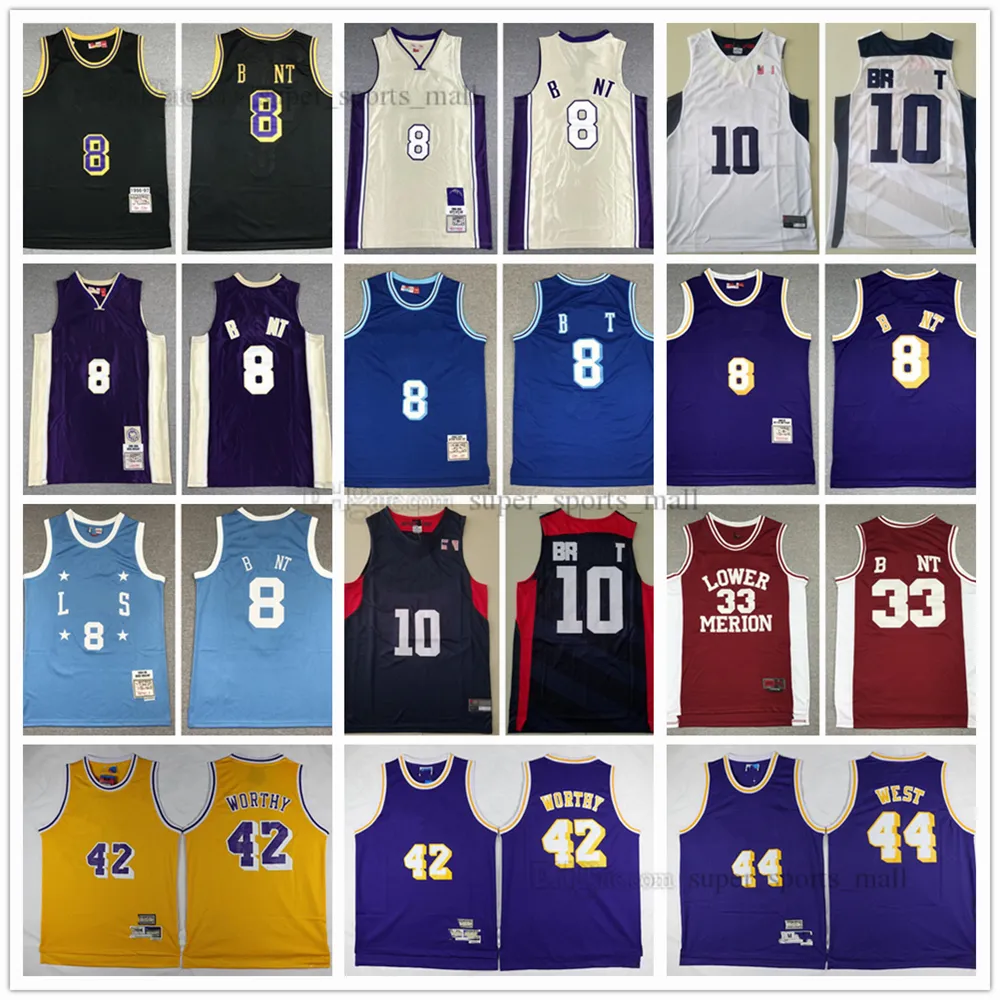 Retro Basketball Jerseys 42 Artest 44 Jerry 13 Wilt Worthy West Chamberlain James Jersey Stitched Yellow White Blank Blue Red 2003-04 1996-97 1998-99