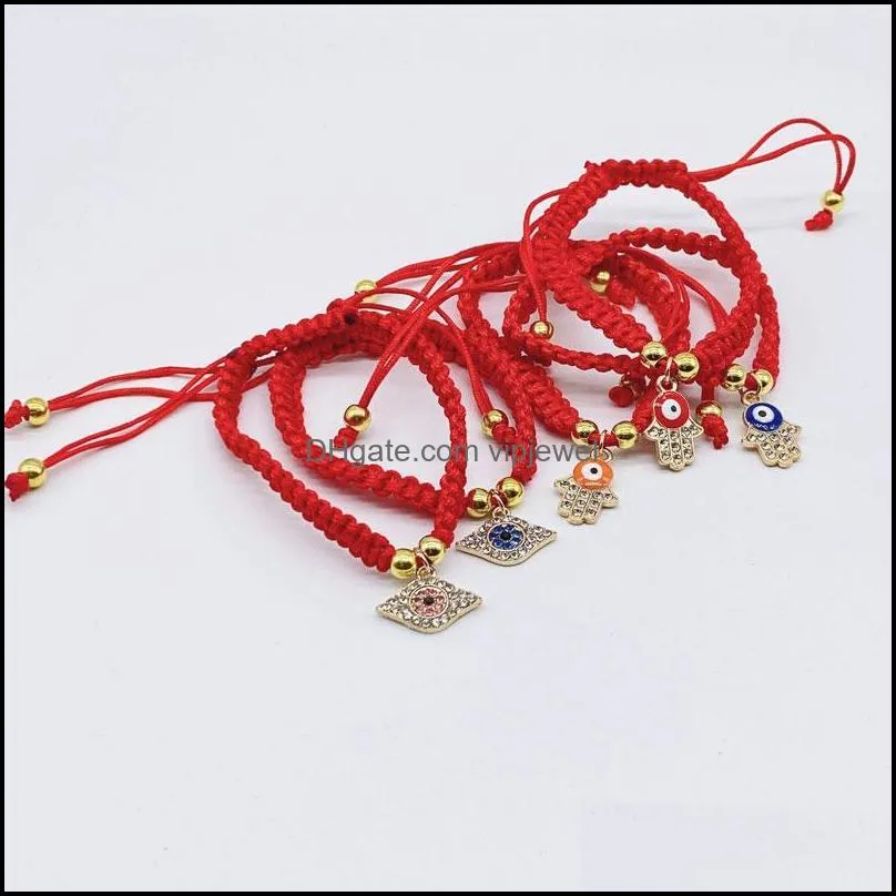 handmade braided china red string bracelets eye palm bead protection health lucky happiness charm birthday jewelry