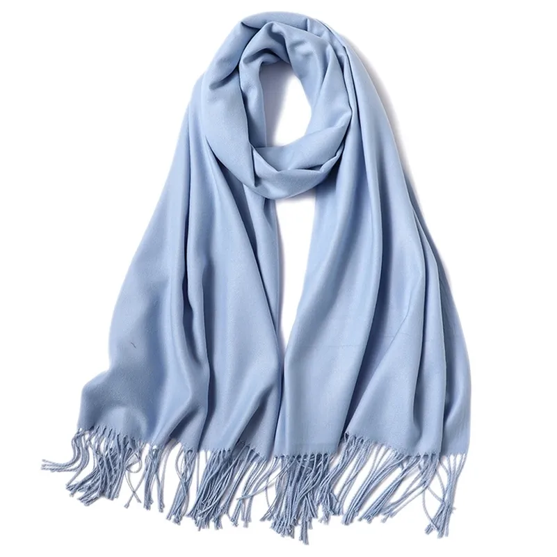 Fashion Summer Women Scarf Thin Shawls and Wraps Lady Solid Female Hijab Stoles Long Cashmere Foulard Head Scarves 220516