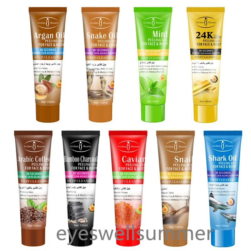 Gel peeling esfoliante Scrub viso Crema idratante Bellezza Cura della pelle Rimuovi gel esfoliante pelle morta 100g